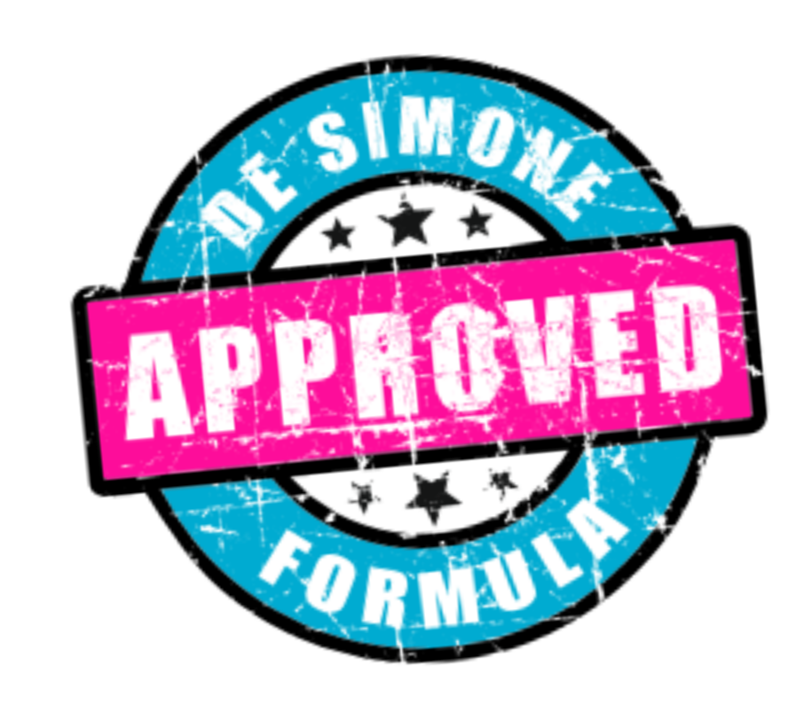 De Simone Approved Formula stamp on a white background