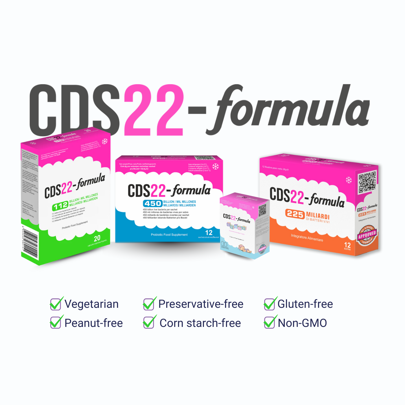 CDS22-formula packaging with product details on a white background